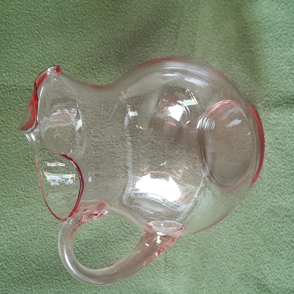 Vintage Depression Glass Light Pink Pitcher